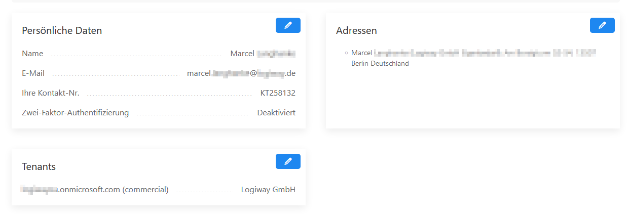 Adressen und Daten bearbeiten