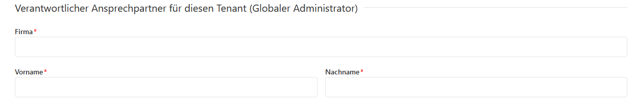 Tenant-Registrierung absenden