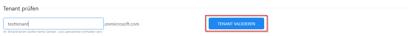 Tenant validieren